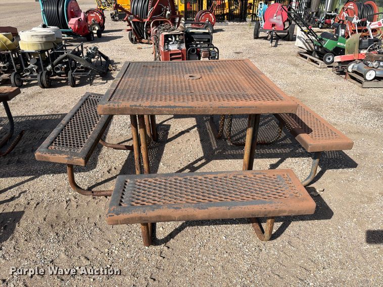 image for item NF9763 (3) metal picnic tables 