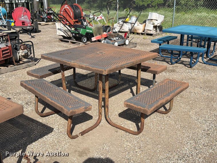 image for item NF9763 (3) metal picnic tables 