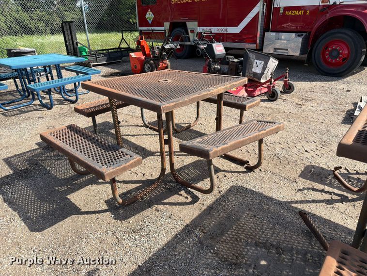 image for item NF9763 (3) metal picnic tables 