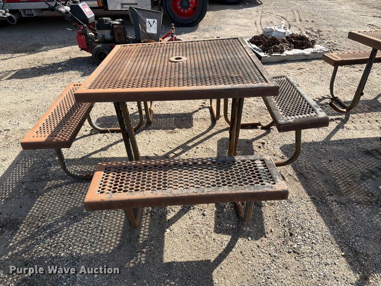 image for item NF9763 (3) metal picnic tables 