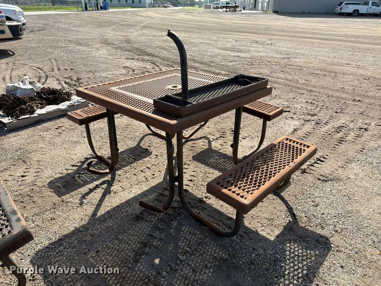 image for item NF9763 (3) metal picnic tables 