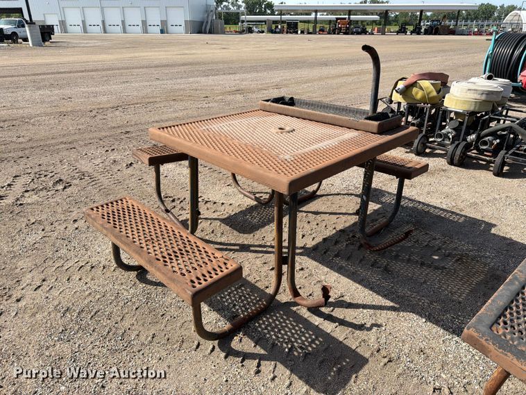 image for item NF9763 (3) metal picnic tables 