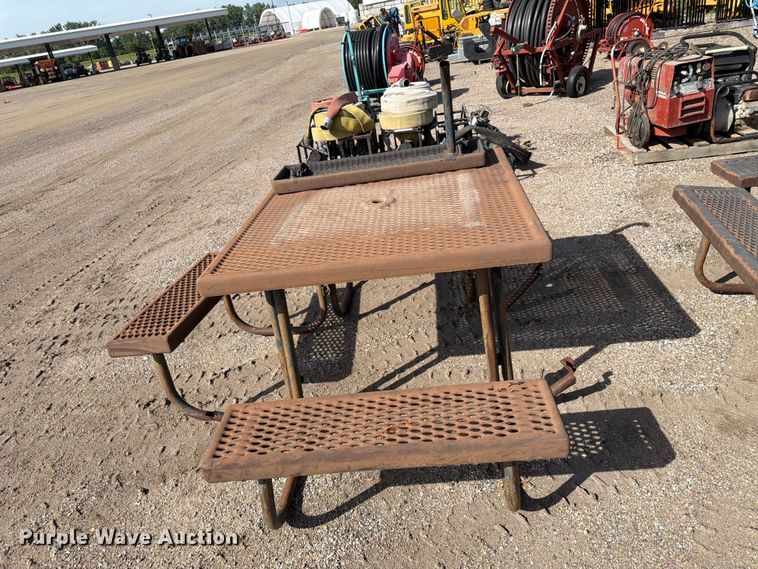 image for item NF9763 (3) metal picnic tables 