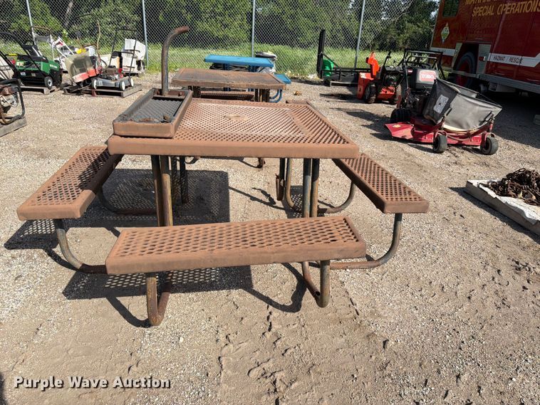 image for item NF9763 (3) metal picnic tables 