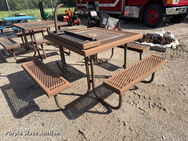 image for item NF9763 (3) metal picnic tables 