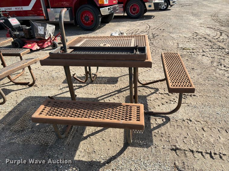 image for item NF9763 (3) metal picnic tables 