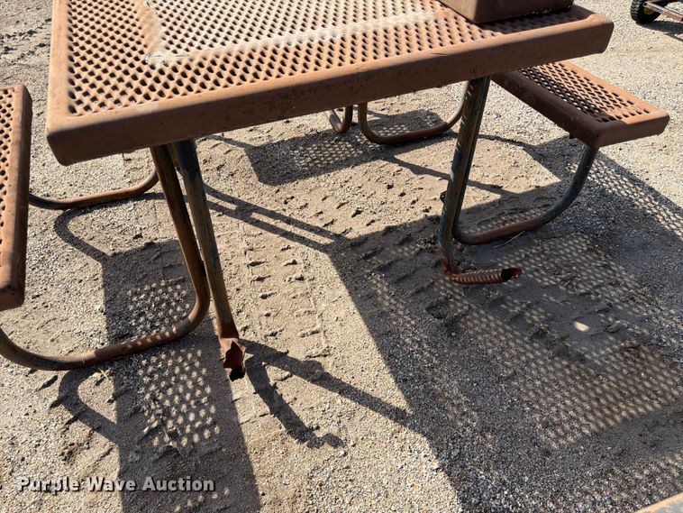 image for item NF9763 (3) metal picnic tables 