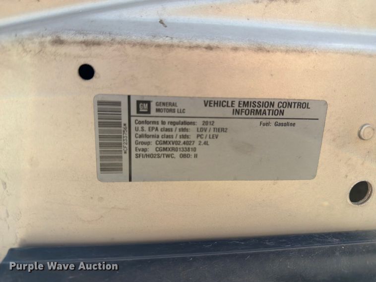 image for item NJ9059 2012 Chevrolet Malibu 