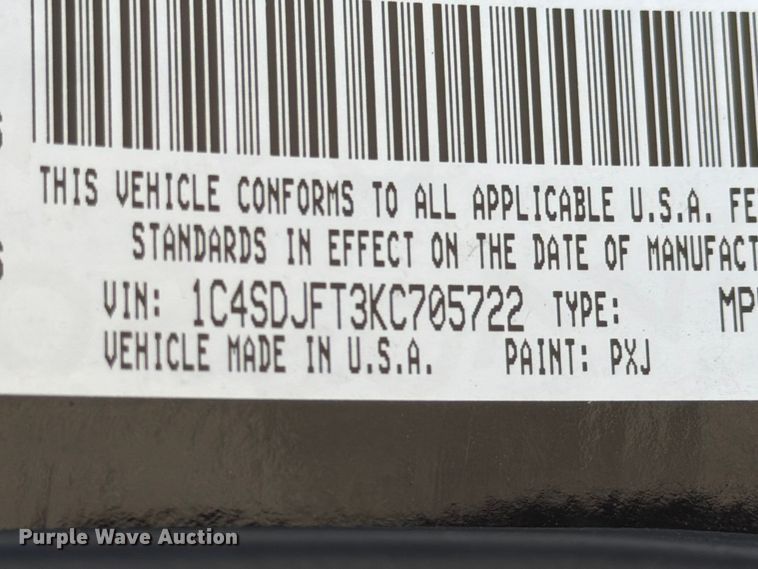 image for item NJ9077 2019 Dodge Durango SSV SUV