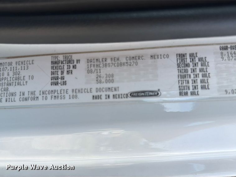 image for item NJ9078 2012 Freightliner Business Class M2 dump truck