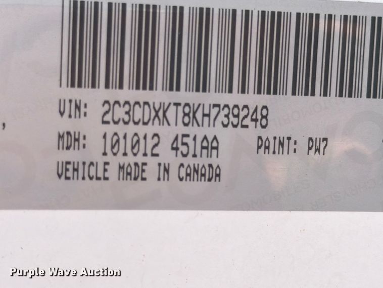 image for item NJ9080 2019 Dodge Charger Police 