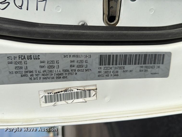 image for item NJ9081 2019 Dodge Charger Police 