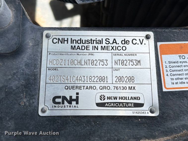image for item NJ9084 2020 New Holland TS6.110 MFWD tractor