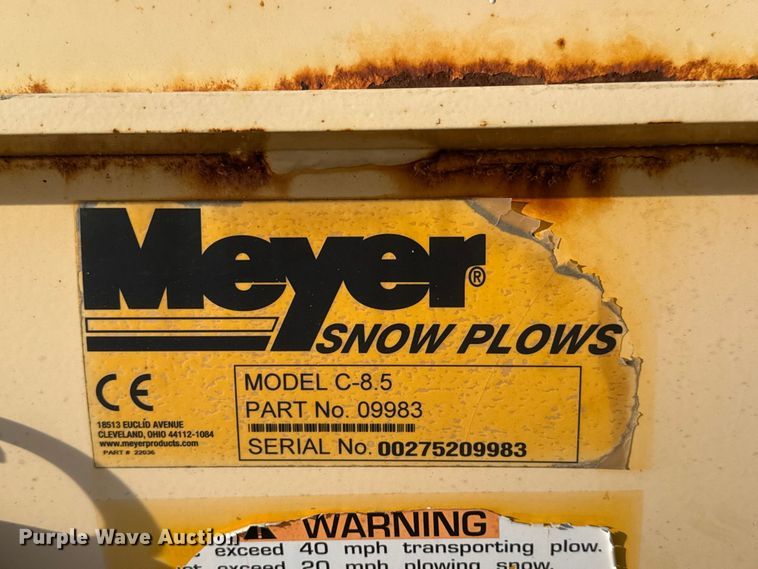 image for item NJ9094 Meyers C-8.5 snow plow