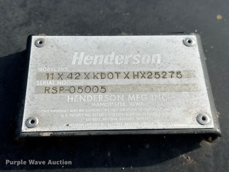 image for item NJ9095 Henderson 11X42XKD0TXHX25275 snow plow