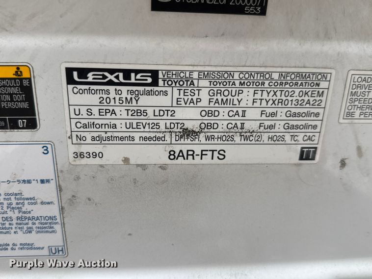 image for item NJ9125 2015 Lexus NX 200T Sport SUV