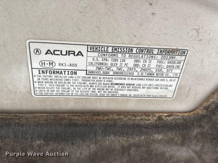 image for item NJ9126 2013 Acura TL 