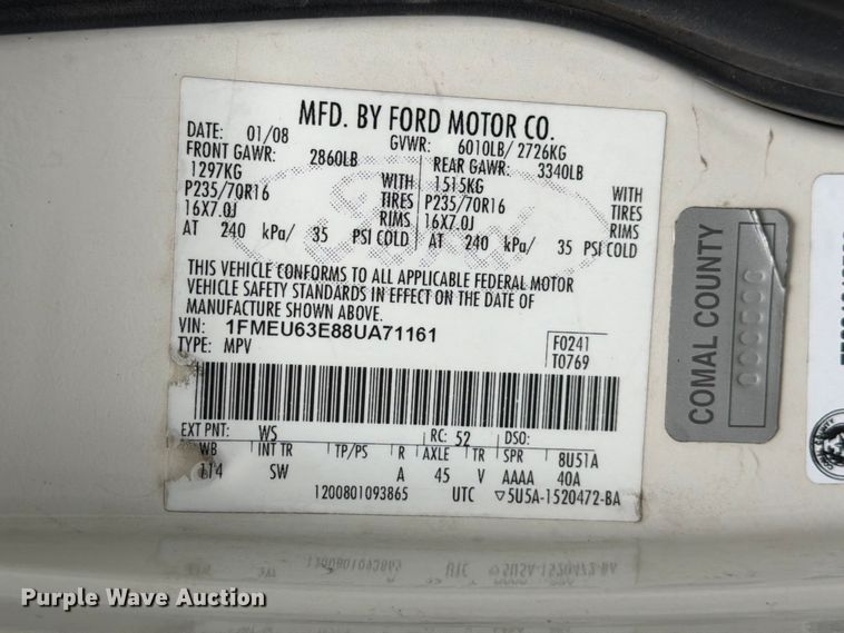 image for item YA3673 2008 Ford Explorer SUV