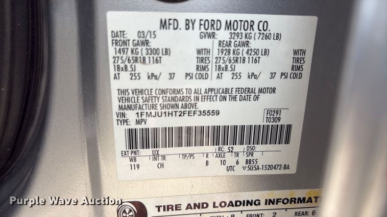 image for item YA3676 2015 Ford Expedition SUV