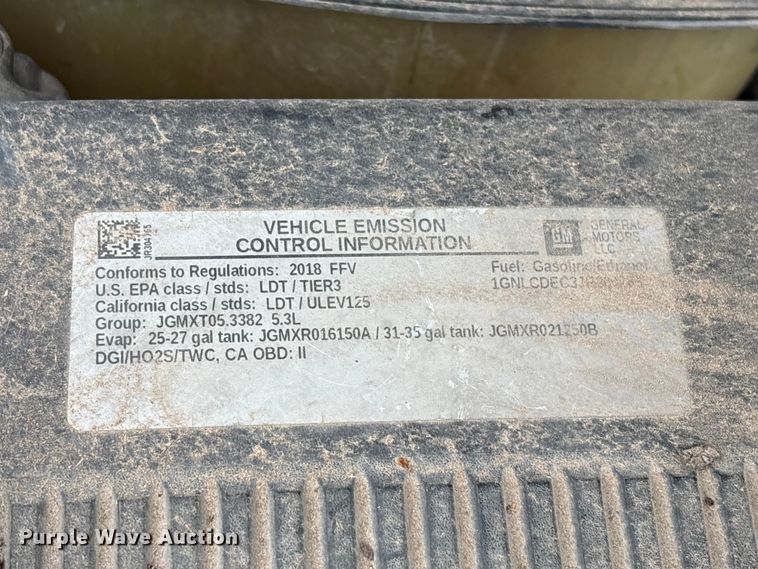 image for item YA3683 2018 Chevrolet Tahoe Police SUV