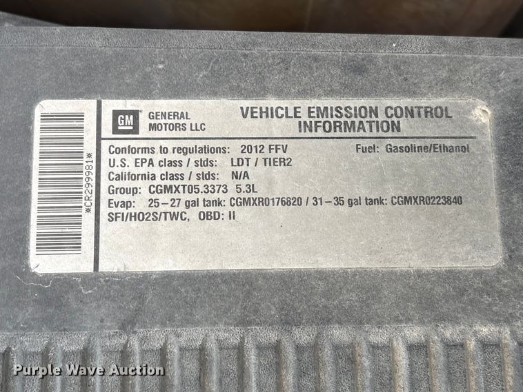 image for item YA3690 2012 Chevrolet Tahoe Police SUV