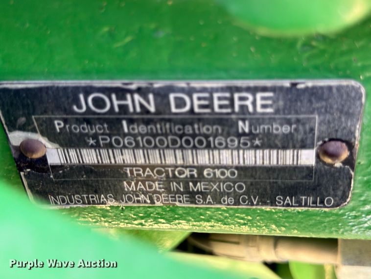 image for item ED5352 2010 John Deere 6100D MFWD tractor