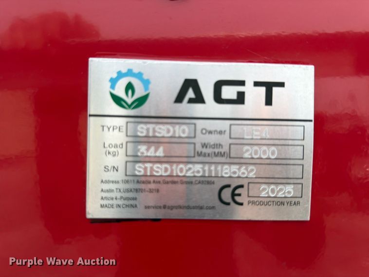 image for item EQ8055 2025 AGT STSD10 skid steer seeder
