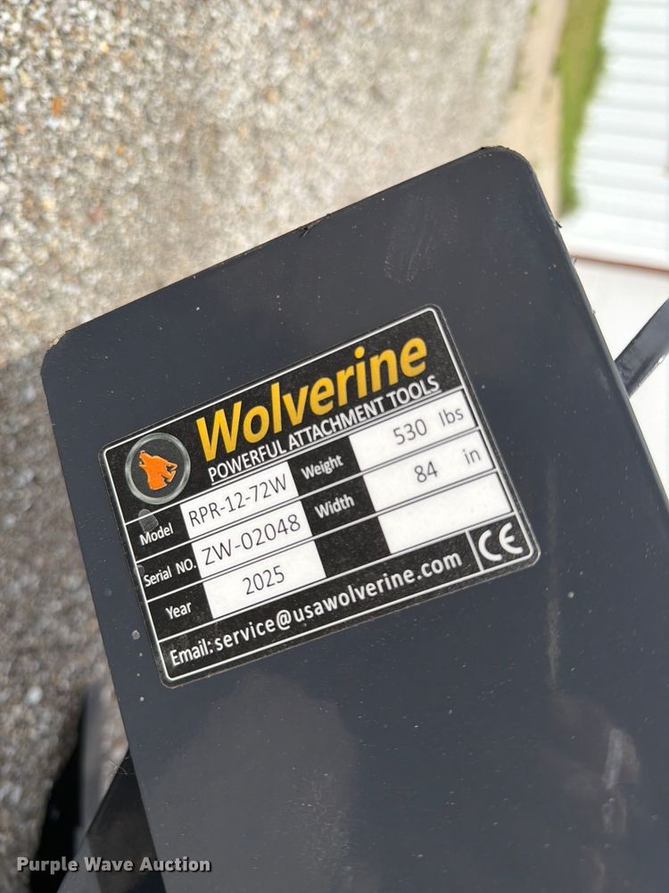 image for item EQ8061 2025 Wolverine RPR-12-72W skid steer ripper rake