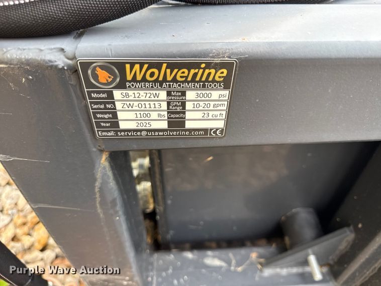 image for item EX1998 2025 Wolverine SB-12-72W skid steer screening bucket