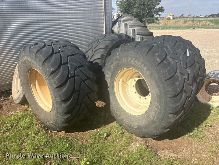 image for item FC2452 (4) 650/55R26.5 tires and wheels