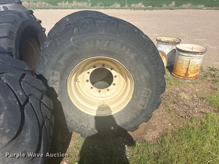 image for item FC2452 (4) 650/55R26.5 tires and wheels