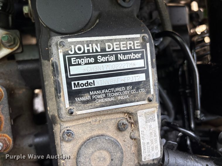 image for item YA3874 2023 John Deere 3025E MFWD tractor
