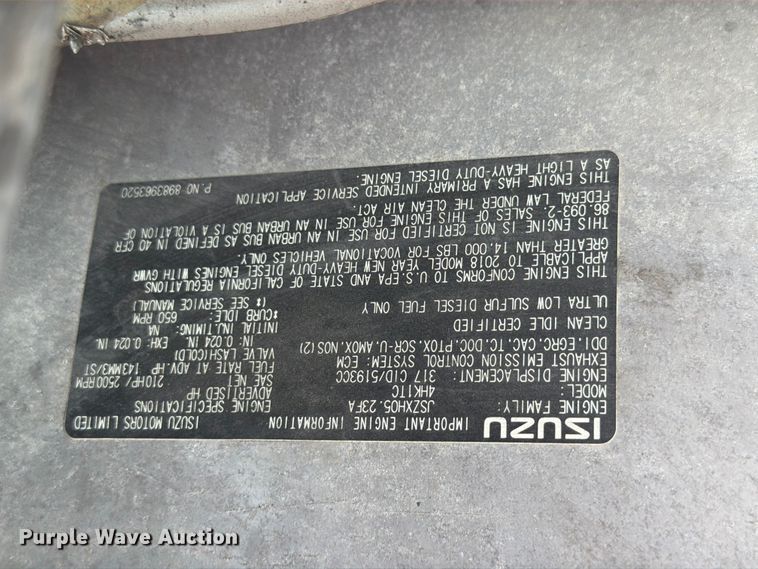 image for item DQ7884 2019 Isuzu NPR-XD Crew Cab box truck