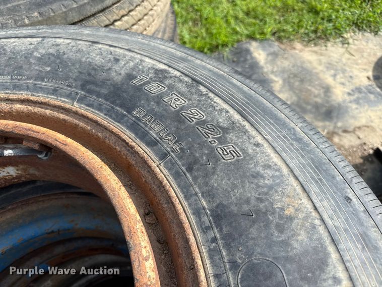 image for item EN0363 (8) 10R22.5 tires and wheels