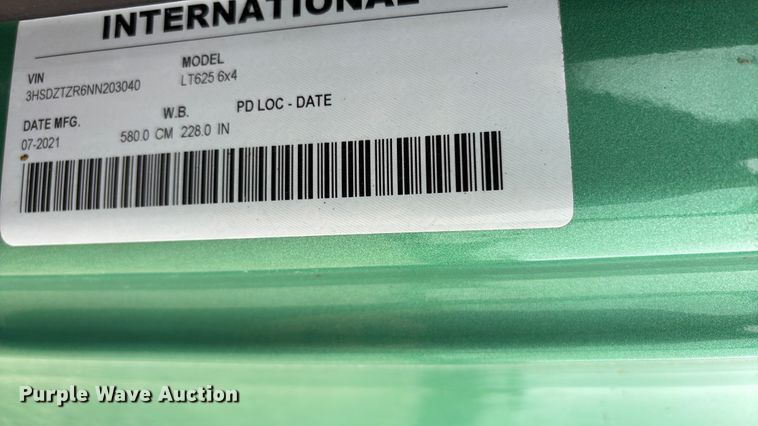 image for item ER3053 2022 International LT625 semi truck