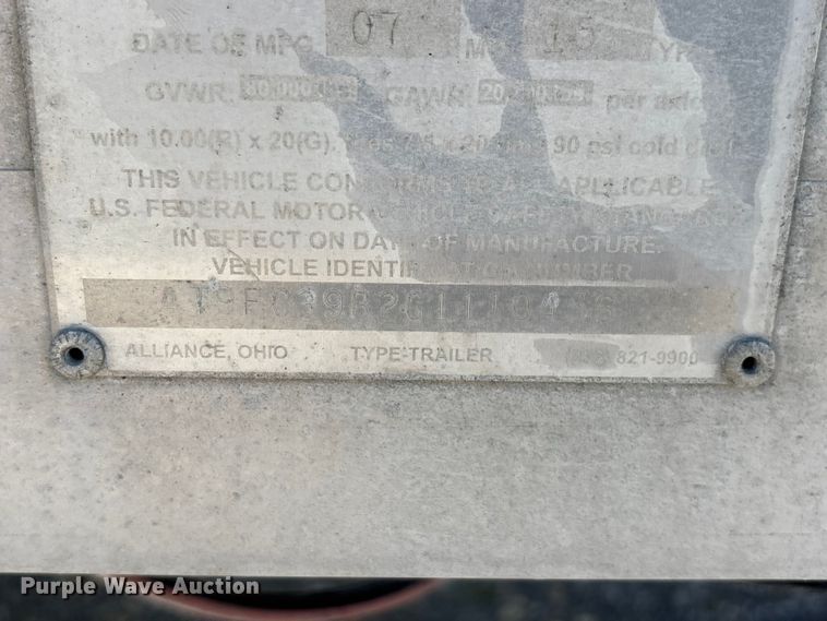 image for item ER3096 2016 Trailstar International end dump trailer