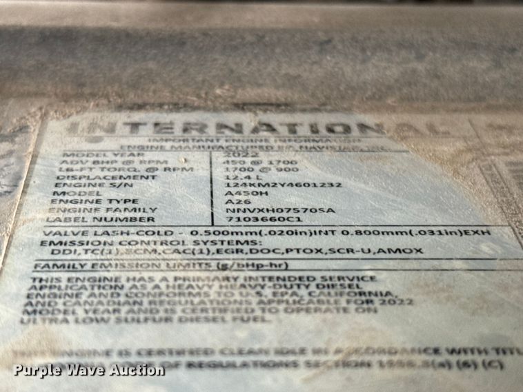 image for item ET6367 2023 International LT625 semi truck