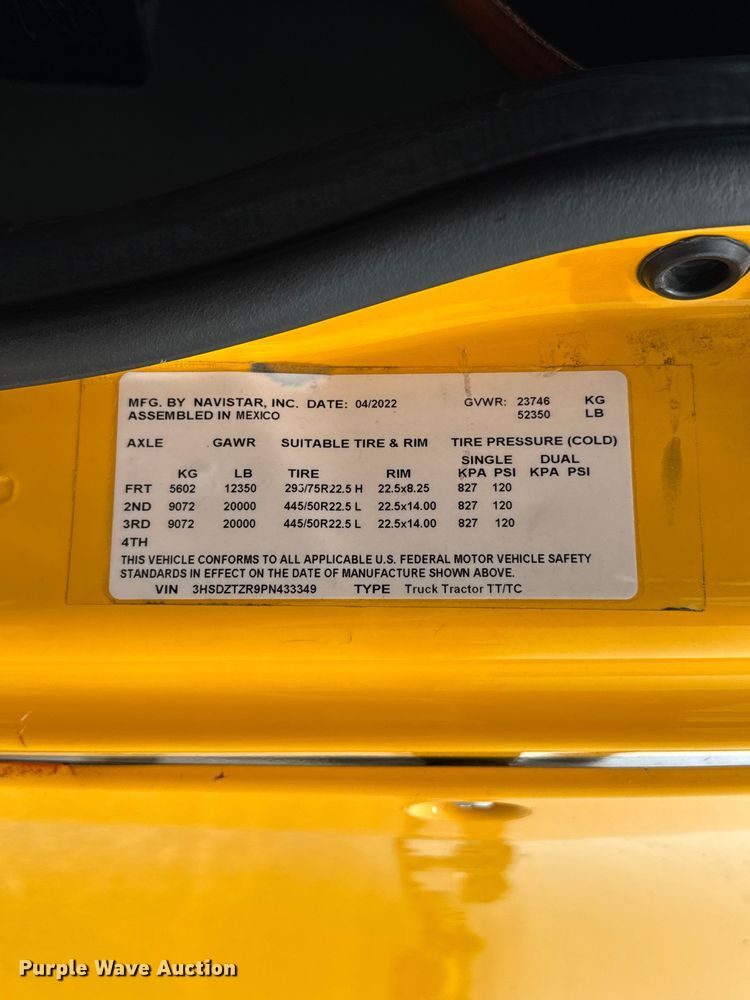 image for item ET6367 2023 International LT625 semi truck