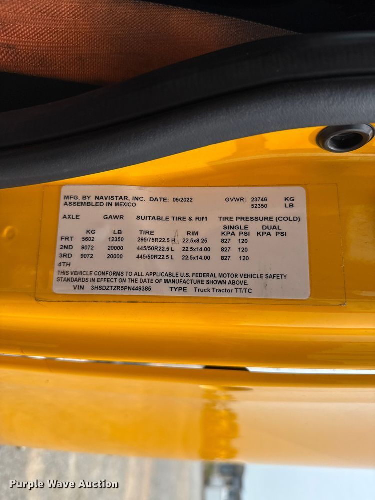 image for item ET6369 2023 International LT625 semi truck