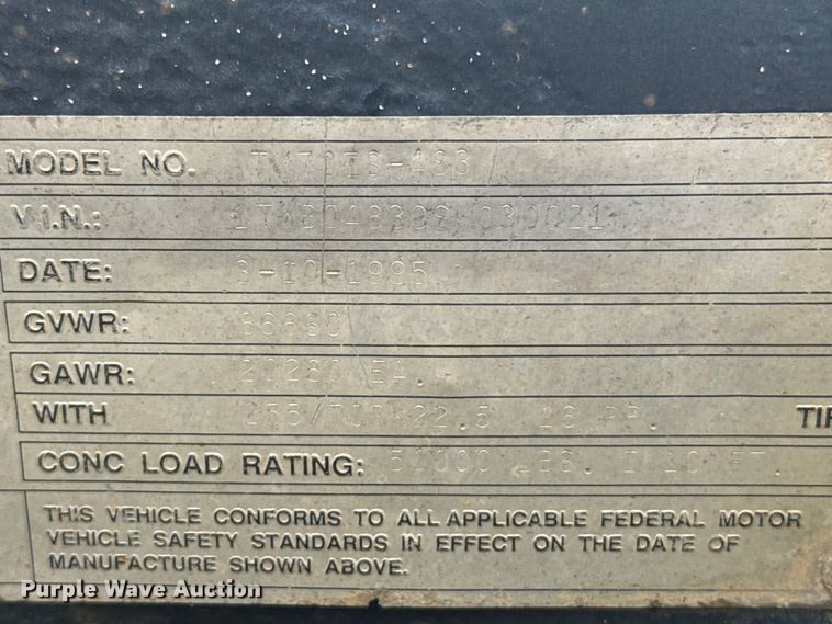 image for item EW4936 1995 Trail King TK70ES-483 drop deck equipment trailer