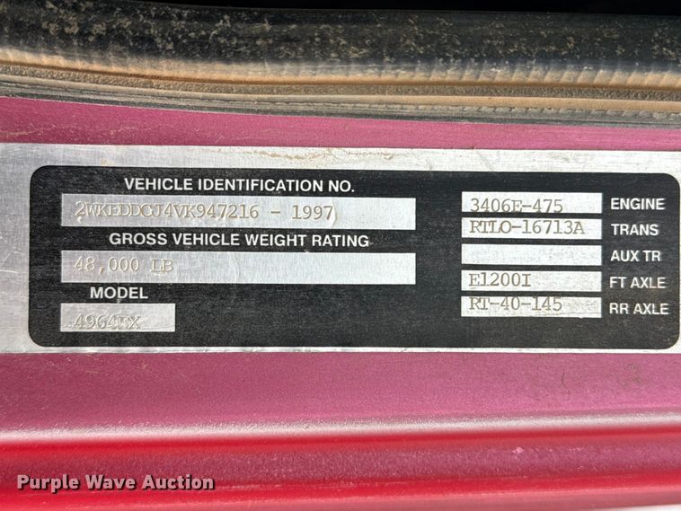 image for item FB6807 1997 Western Star 4964EX truck cab and chassis
