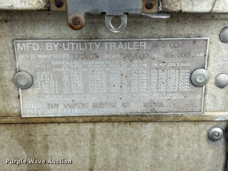 image for item FC2830 2008 Utility  VS2RA refrigerated van trailer