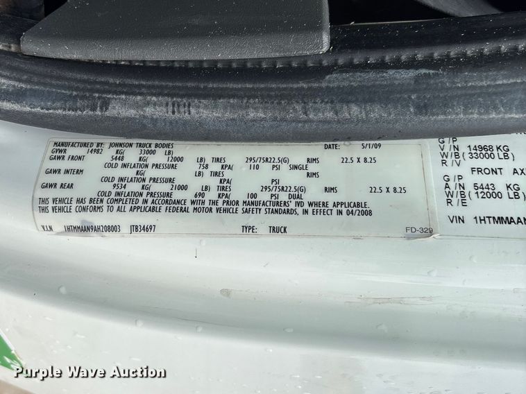 image for item FC5616 2010 International DuraStar 4300 truck cab and chassis