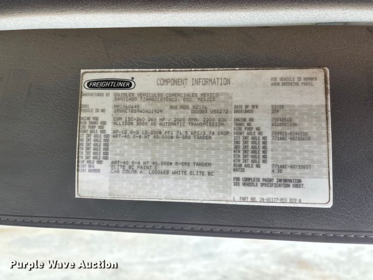 image for item FC5711 2010 Freightliner M2106 truck cab and chassis