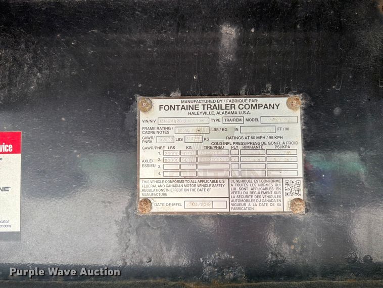 image for item FK0255 2021 Fontaine HAICD12WSA drop deck trailer
