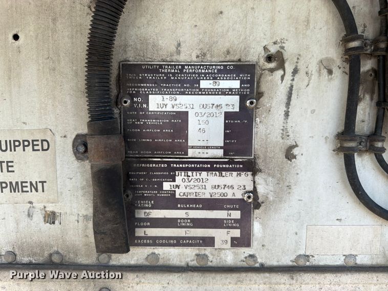 image for item FK3147 2013 Utility refrigerated van trailer