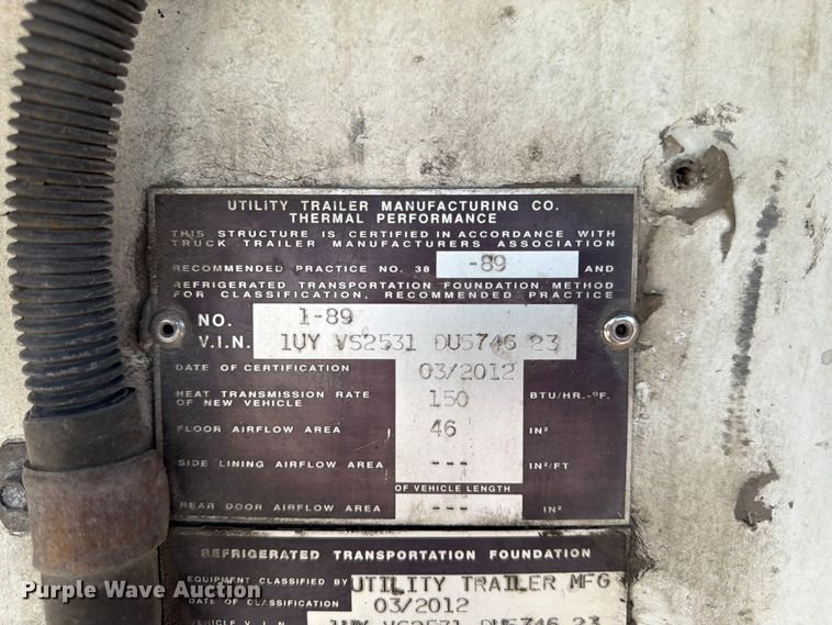 image for item FK3147 2013 Utility refrigerated van trailer