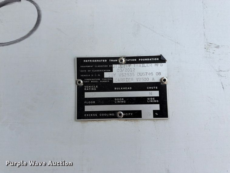 image for item FK3148 2013 Utility refrigerated van trailer