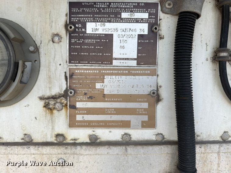 image for item FK3149 2013 Utility VS2RA refrigerated van trailer