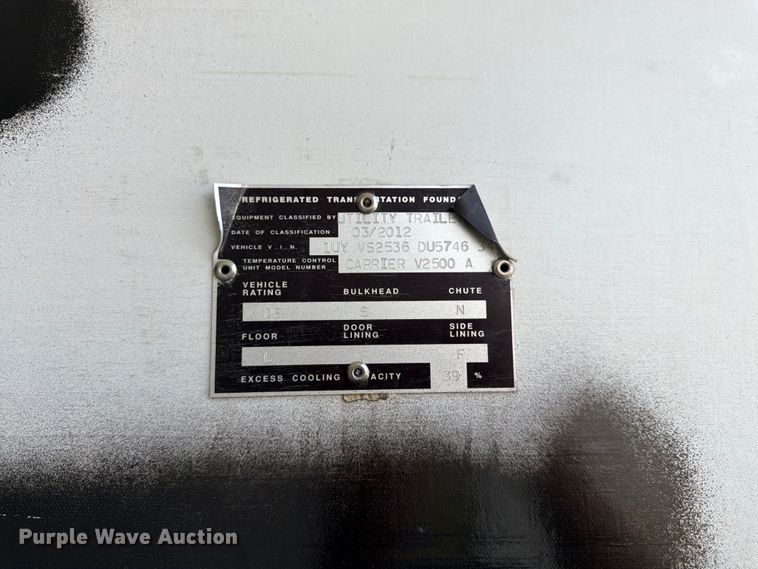 image for item FK3149 2013 Utility VS2RA refrigerated van trailer